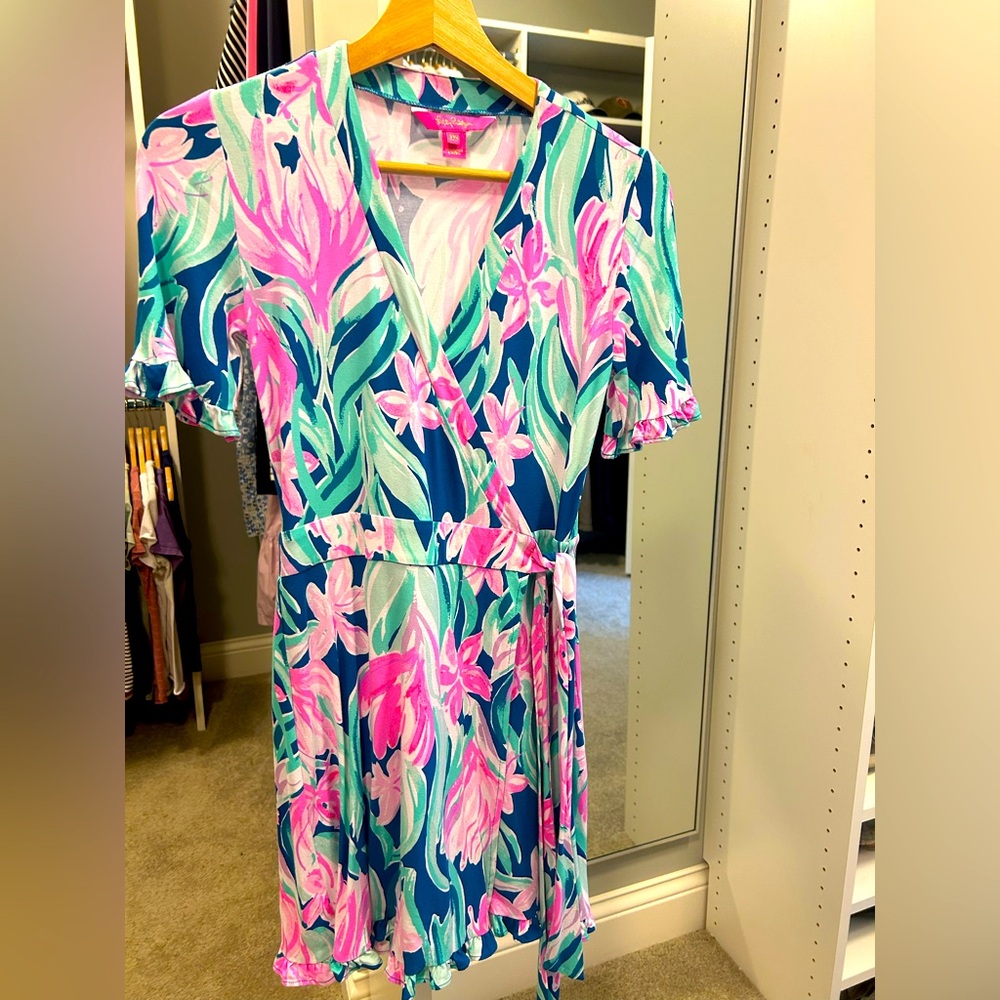 Lilly Pulitzer Wrap Dress Flutter Sleeve XXS